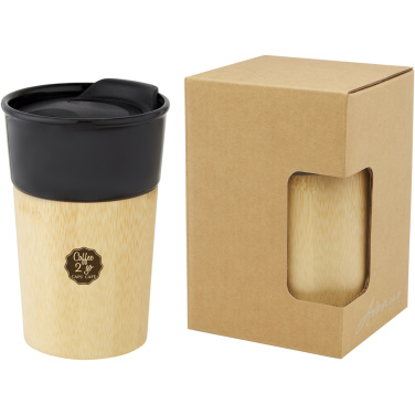 Logo trade corporate gift photo of: Pereira 320 ml porcelain mug with bamboo outer wall